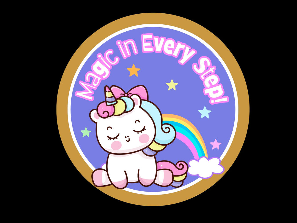 Cute Unicorn Floor Decals Set | 6x6 Vinyl Removable Stickers | Set of 4
