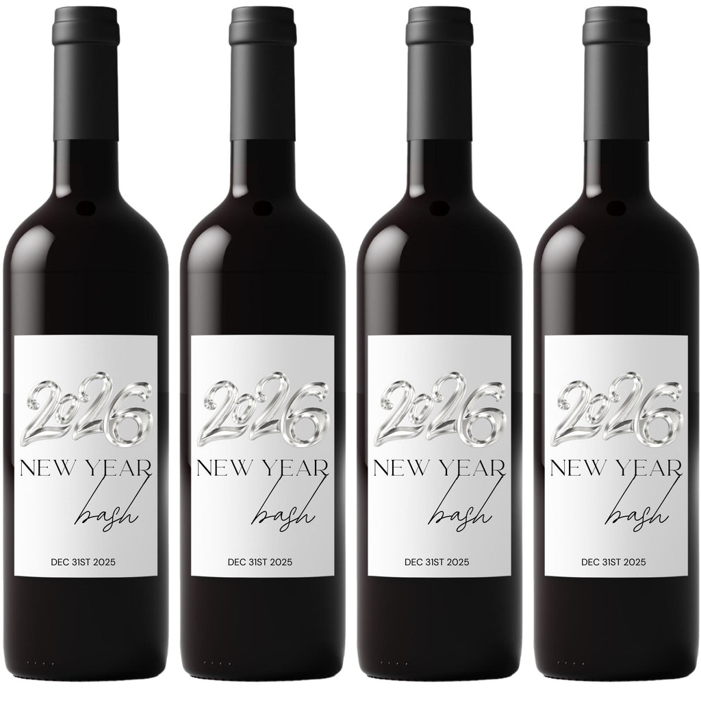 Happy New Year 2026 Wine Bottle Labels | Set of 12| Glossy|New Years