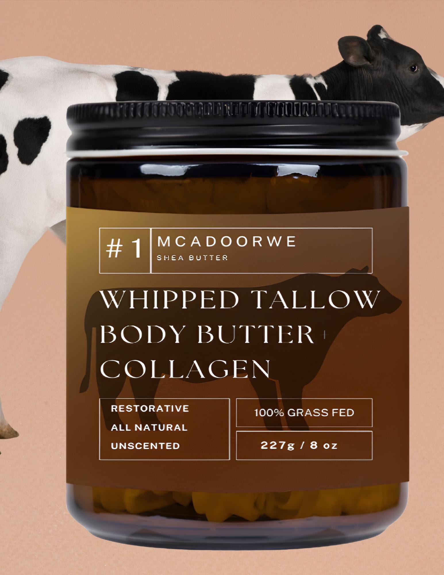 Beef Tallow Whipped Body Butter | Handmade Organic Shea and Cocoa Butter |Handmade 8 oz