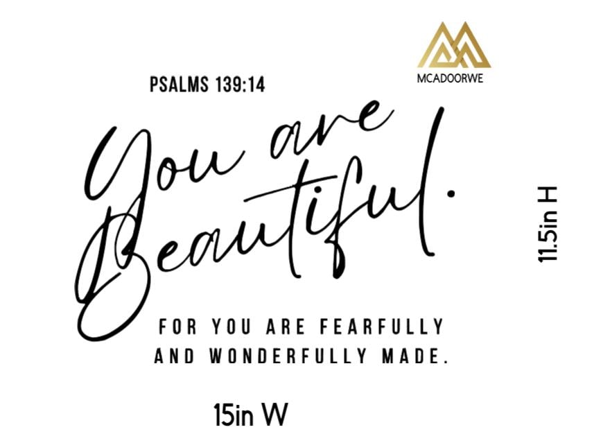 Psalms 139 Bible Verse Vinyl Decals | Faith Based Decor | Removable Wall Art