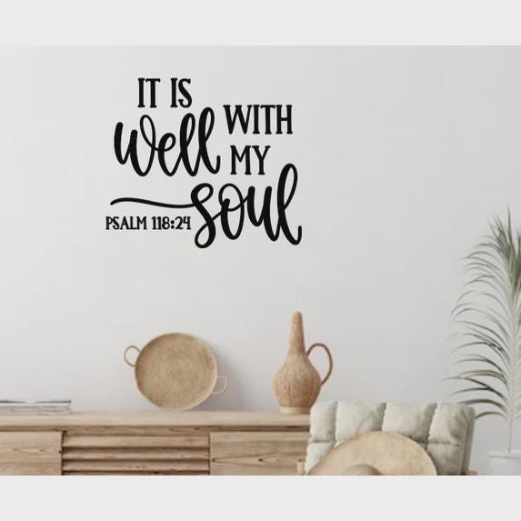 Psalm 118:24 Wall Decal, Modern Christian Home Decor (11.5 x 10 inches)