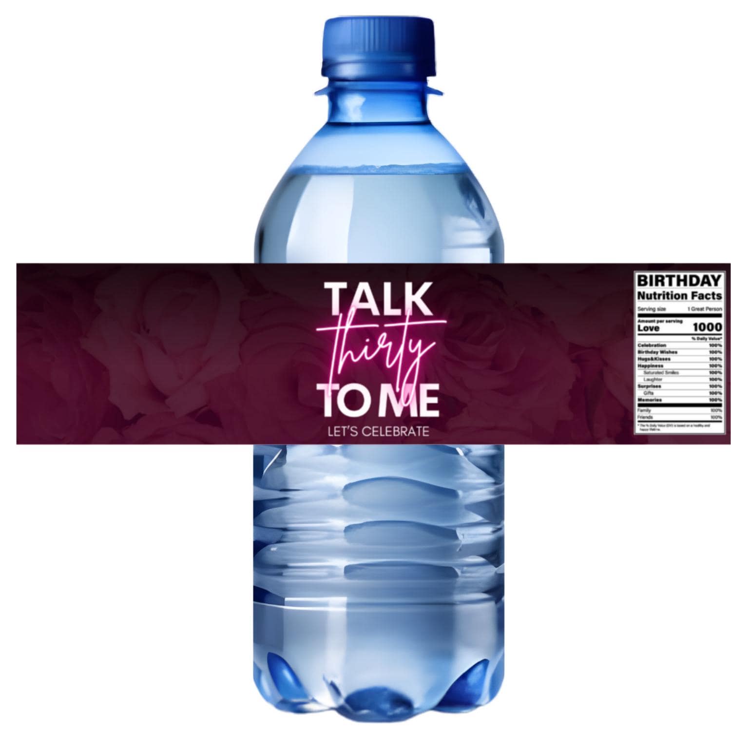 Talk Thirty To Me Water Bottle Labels | 30th Birthday Party Favors|12| Party Table Decor | Easy Celebration Setup
