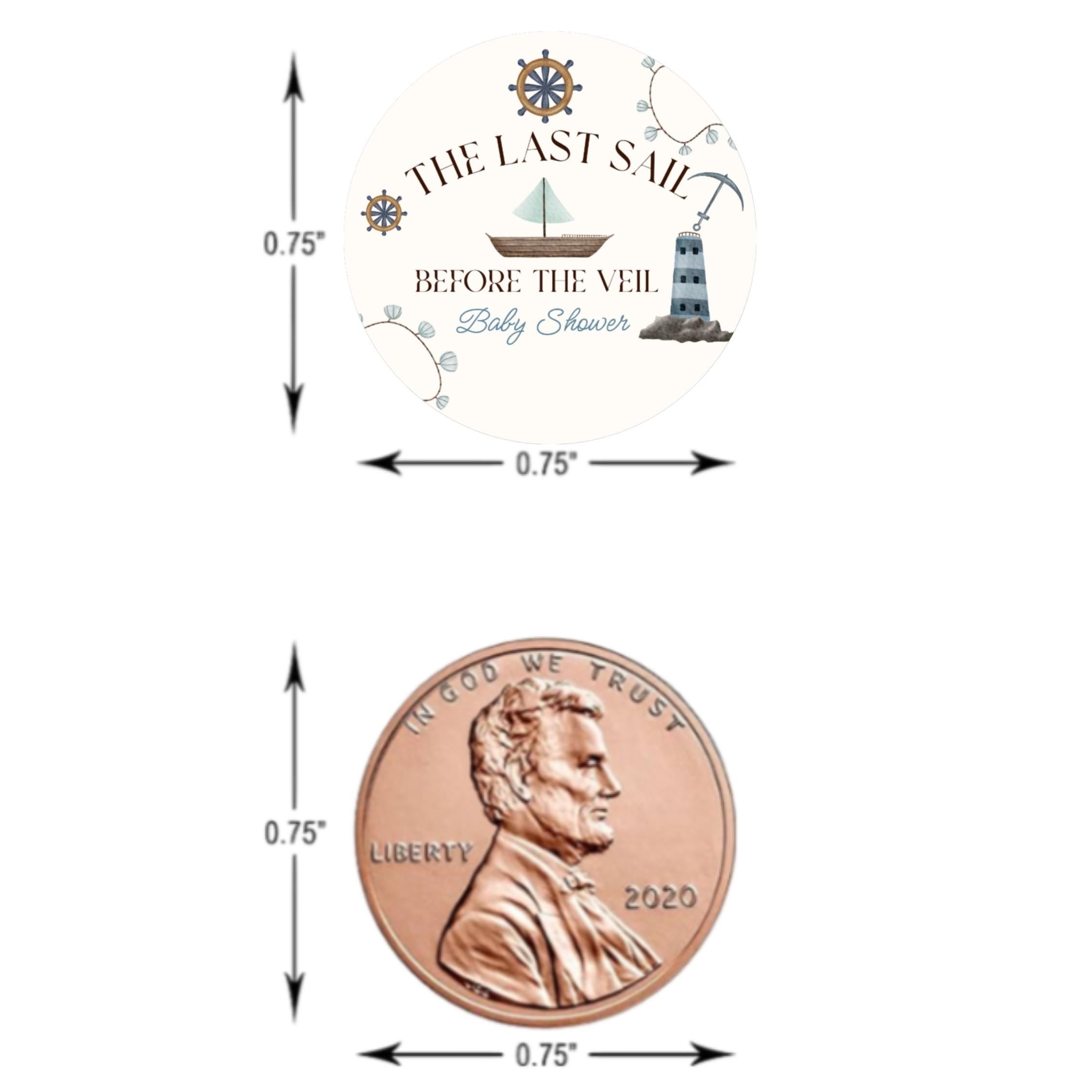 The Last Sail Before the Veil Candy Labels|Ocean Baby Shower|Gender Reveal Favors|100|Glossy|Ocean Table Accents