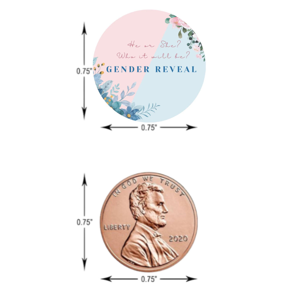 Gender Reveal Candy Stickers | 100 Chocolate Candy Kiss Labels | Glossy 0.75in Peel & Stick | Baby Shower Party Decorations