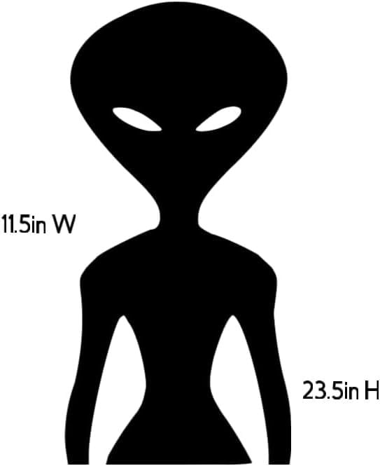 Halloween Alien Silhouette Window Decoration, 23.5 x 11.5 inches, Black, Window Decal, Reusable