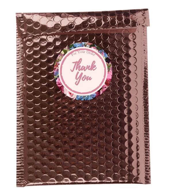 Small Business Thank You Stickers | 57 Pink Floral Peel and Stick Labels | 1.75in