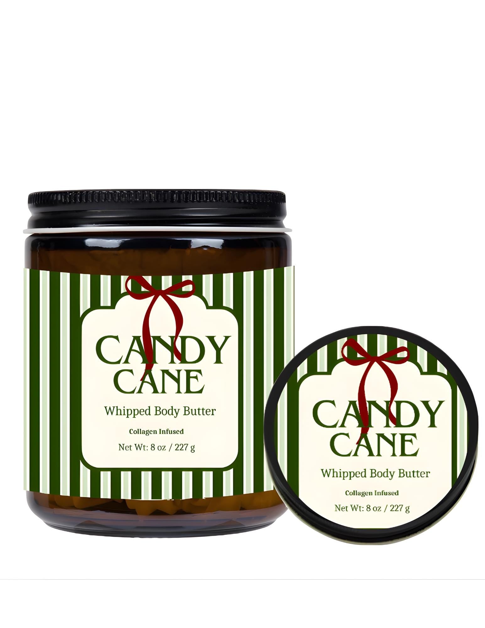 Christmas Candy Cane Whipped Body Butter | Ultra Creamy Peppermint Spearmint Blend | Nourishing | 8 oz Jar