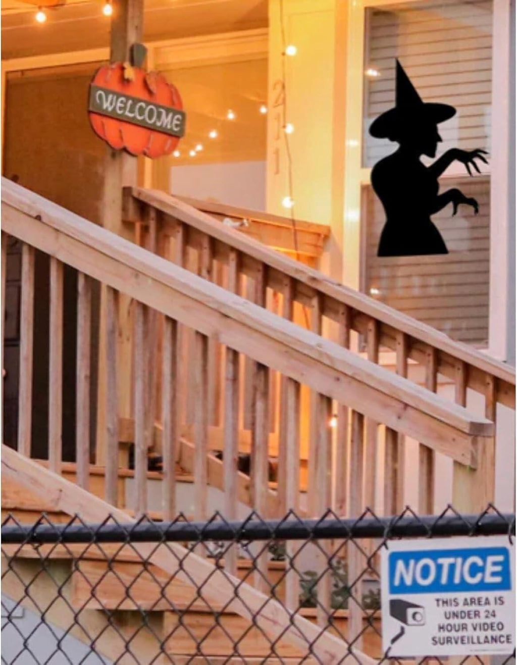 Halloween Witch Silhouette Window Cling Decal, Halloween Decoration, Large