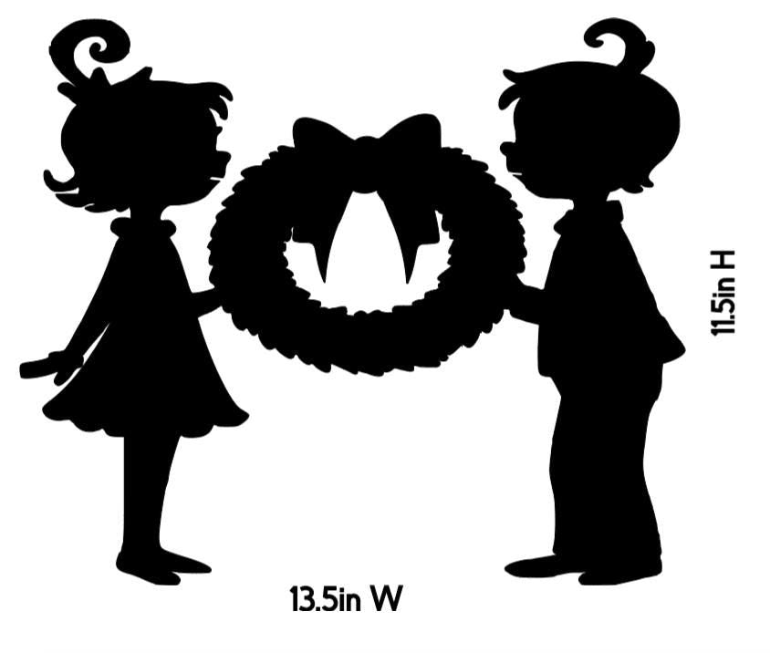Large Elf Boy and Girl Window Cling Decal | Christmas Decals | Reusable|Christmas Decor| 13.5 W