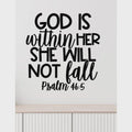 Psalm 46:5 Wall Decal, Inspirational Scripture Quote