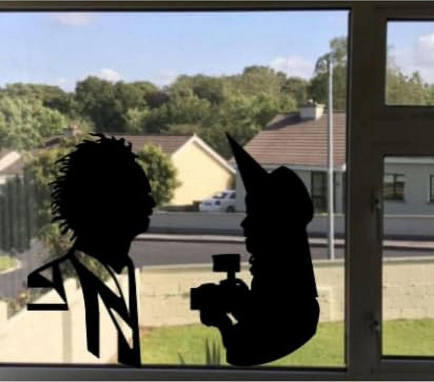 Halloween Window Static Cling Silhouette Decorations, Spooky Characters Design