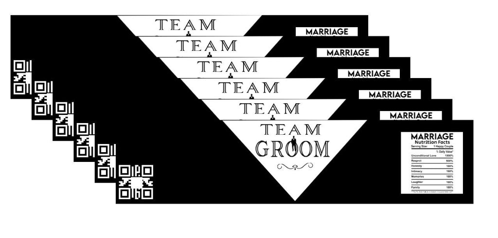 Classy Team Groom Water Bottle Labels|Custom Wedding Water Bottle Labels