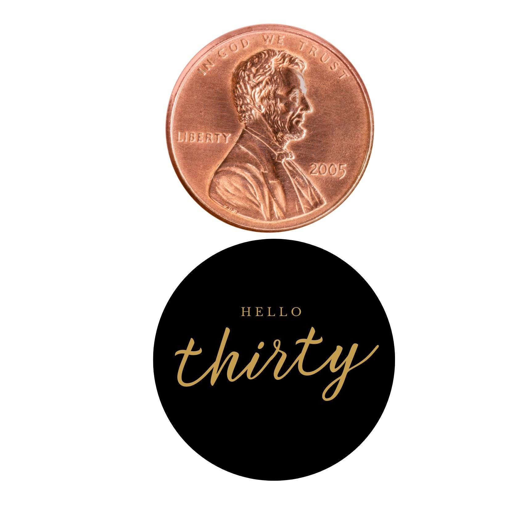 Thirty Candy Kiss Decal Set | Black and Gold Birthday Stickers | 100 Pieces