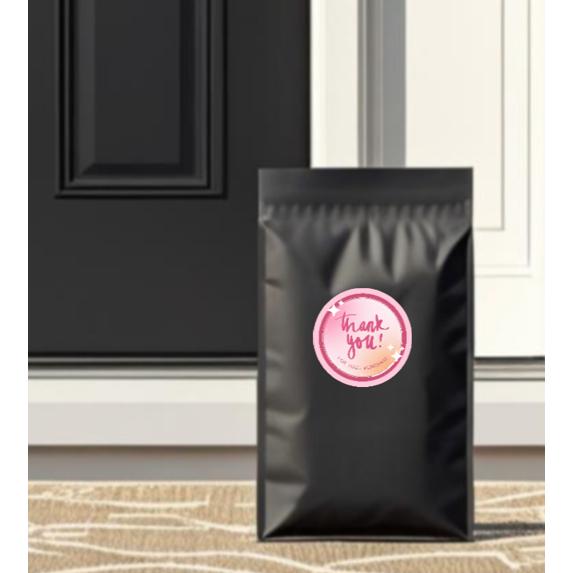 Pink Thank You Stickers for Packages, 2 x 2 inches, Set of 100