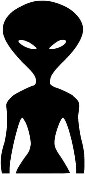 Halloween Alien Silhouette Window Decoration, 23.5 x 11.5 inches, Black, Window Decal, Reusable