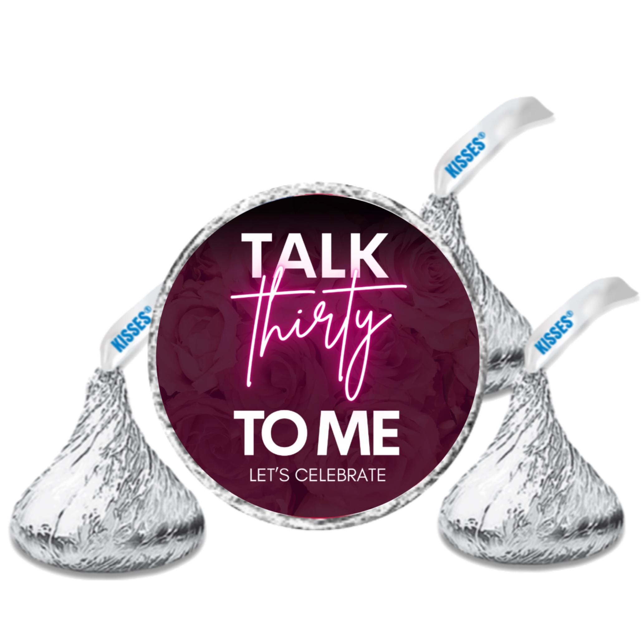 Talk Thirty to Me Candy Stickers | 100 Glossy Birthday Labels | Peel & Stick Chocolate Decorations | Durable Self Adhesive