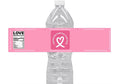 Pink Ribbon Water Bottle Stickers | 12 Pack | Breast Cancer Awareness | Fundraiser Favors