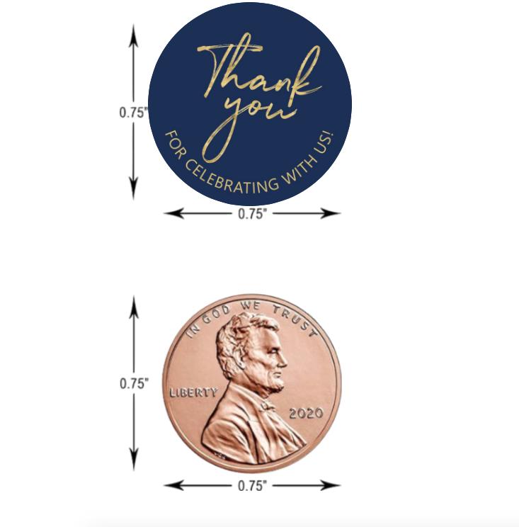 Thank You for Celebrating With Us Kisses Candy Stickers |100ct|Glossy| Custom Party Favors