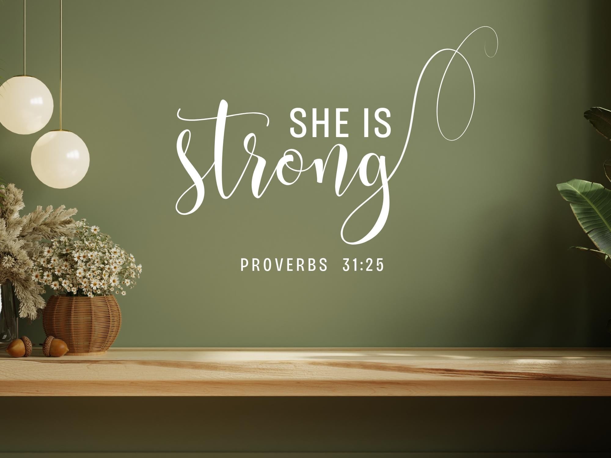 Proverbs 31 Bible Verse Wall Art | Faith Based Motivation | Vinyl Wall Decals