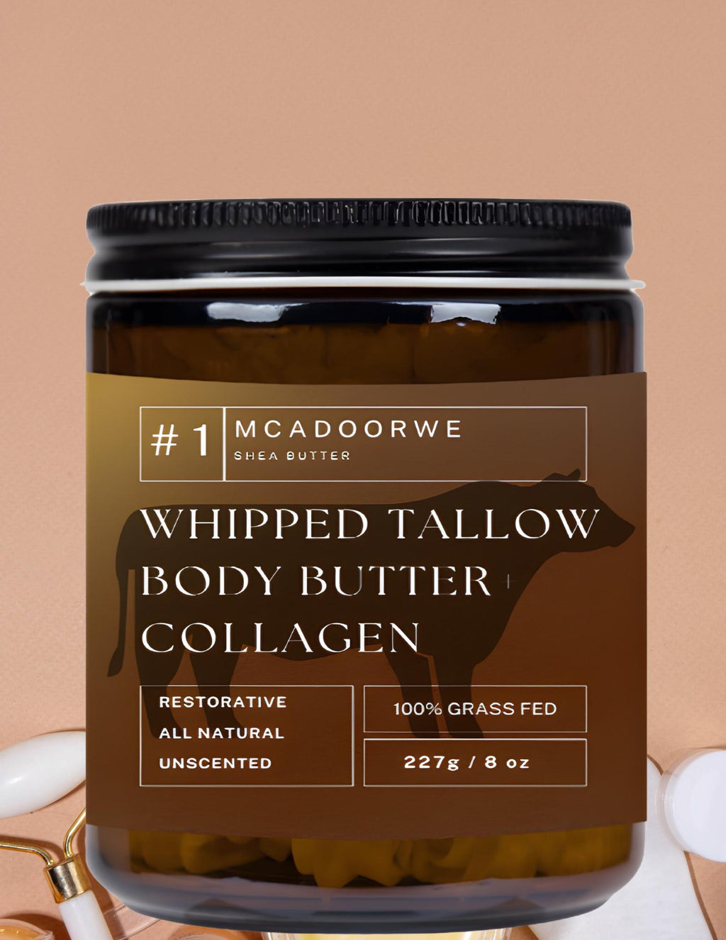 Beef Tallow Whipped Body Butter | Handmade Organic Shea and Cocoa Butter |Handmade 8 oz