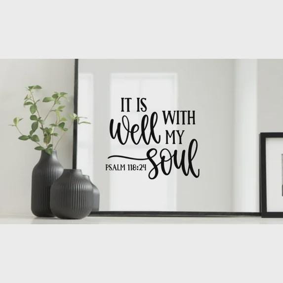 Psalm 118:24 Wall Decal, Modern Christian Home Decor (11.5 x 10 inches)
