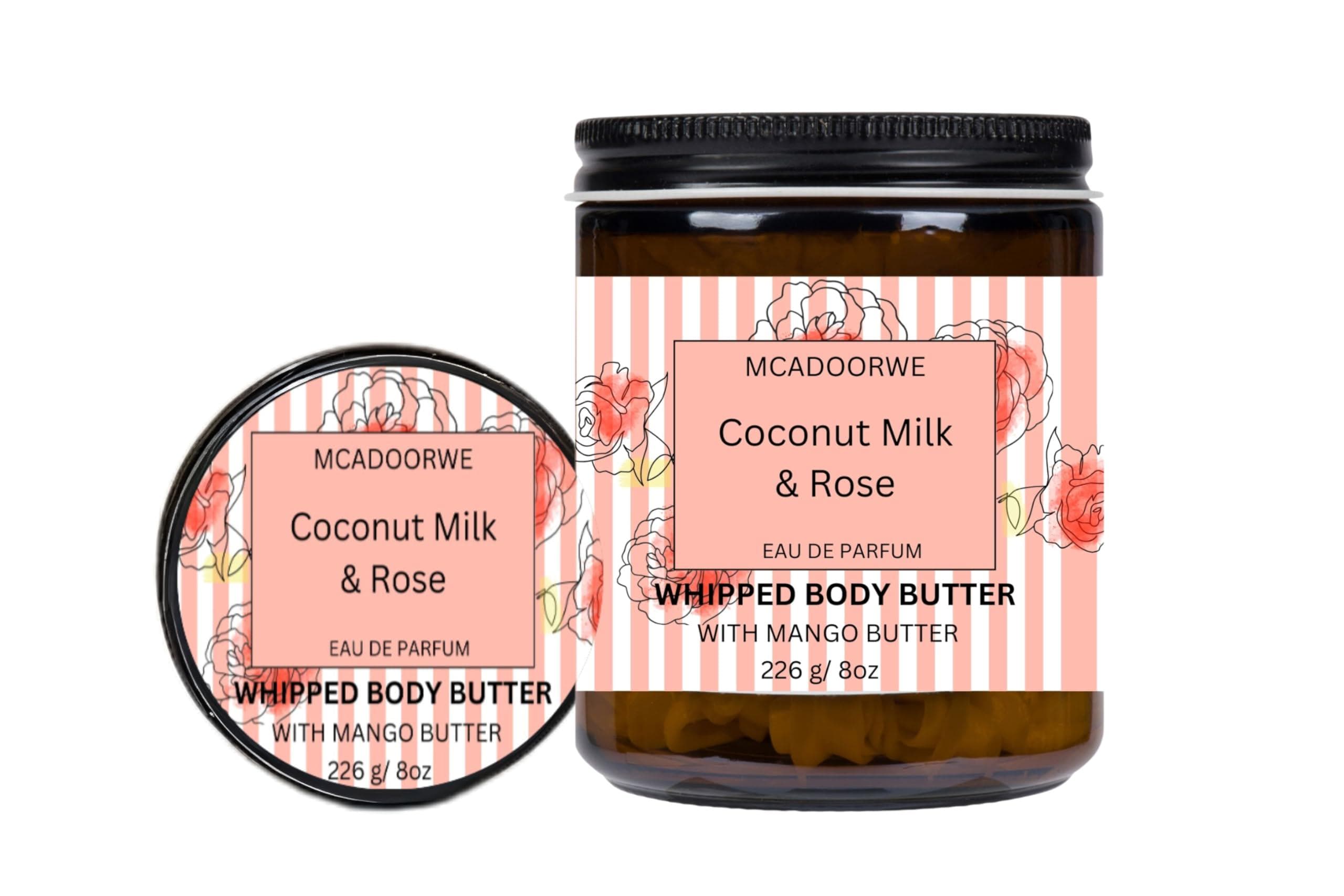 COCONUT MILK & ROSE |Organic Whipped Body Butter| Exclusive| Moisturizing| 8oz