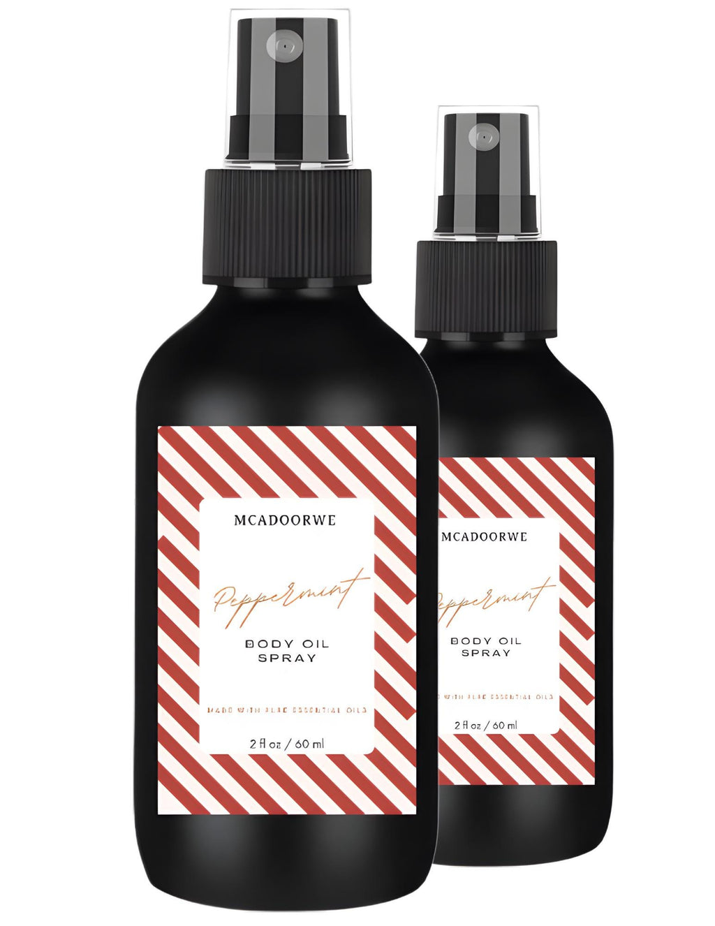 Holiday Peppermint Body Oil | Natural Handmade Collagen Infused Oil Spray | 2 oz Christmas Edition