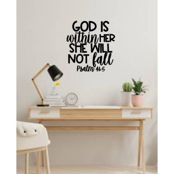 Psalm 46:5 Wall Decal, Inspirational Scripture Quote