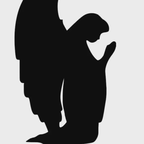 Angel Kneeling Window Cling Decal – Large, Reusable & Durable