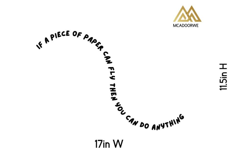 Fun Inspirational Wall Decal for Kids | Paper Airplane Quote | 17in x 11.5in| Black
