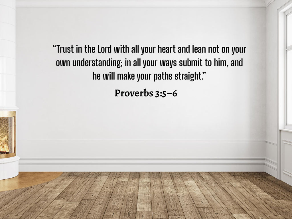 Proverbs 3:5 Bible Verse Vinyl Decals | Faith Based Decor | Removable Wall Art