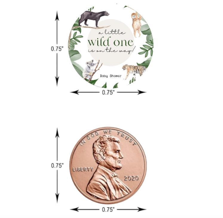 A Little Wild One Is On The Way| Safari Baby Shower Candy Stickers |100 Count