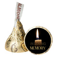 In Loving Memory Candy Stickers | 100 Chocolate Candy Kiss Labels | Glossy 0.75in Peel & Stick | Memorial Table Decorations