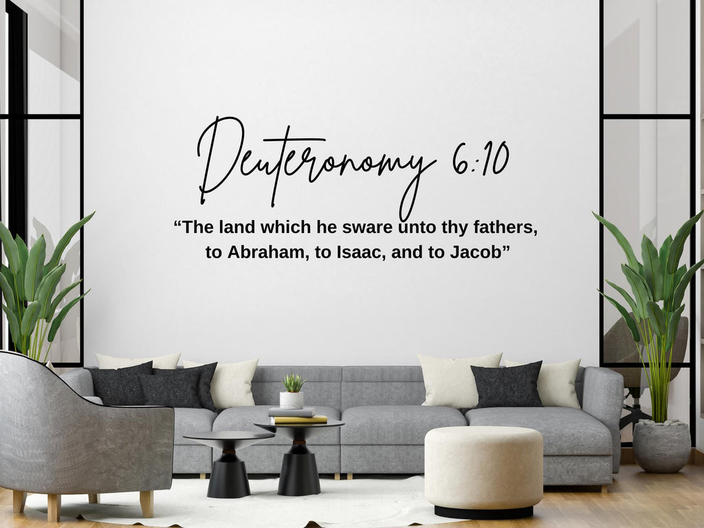 Deuteronomy 6:10 Inspirational Scripture Decals | Christian Home Decor | Peel and Stick Vinyl