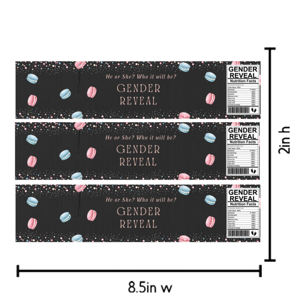 Gender Reveal Water Bottle Labels | He or She Who Will It Be | Baby Shower Party Decor | Glossy