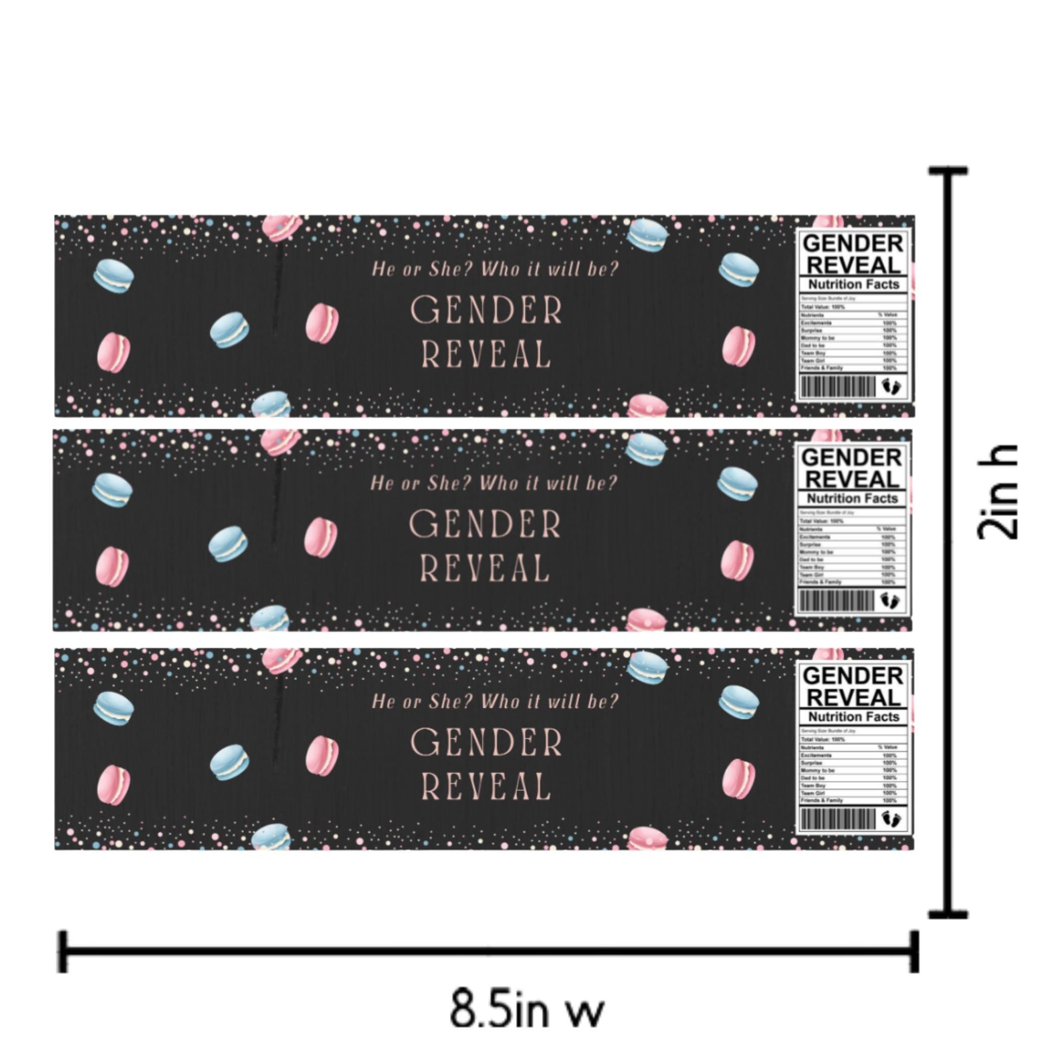 Gender Reveal Water Bottle Labels | He or She Who Will It Be | Baby Shower Party Decor | Glossy