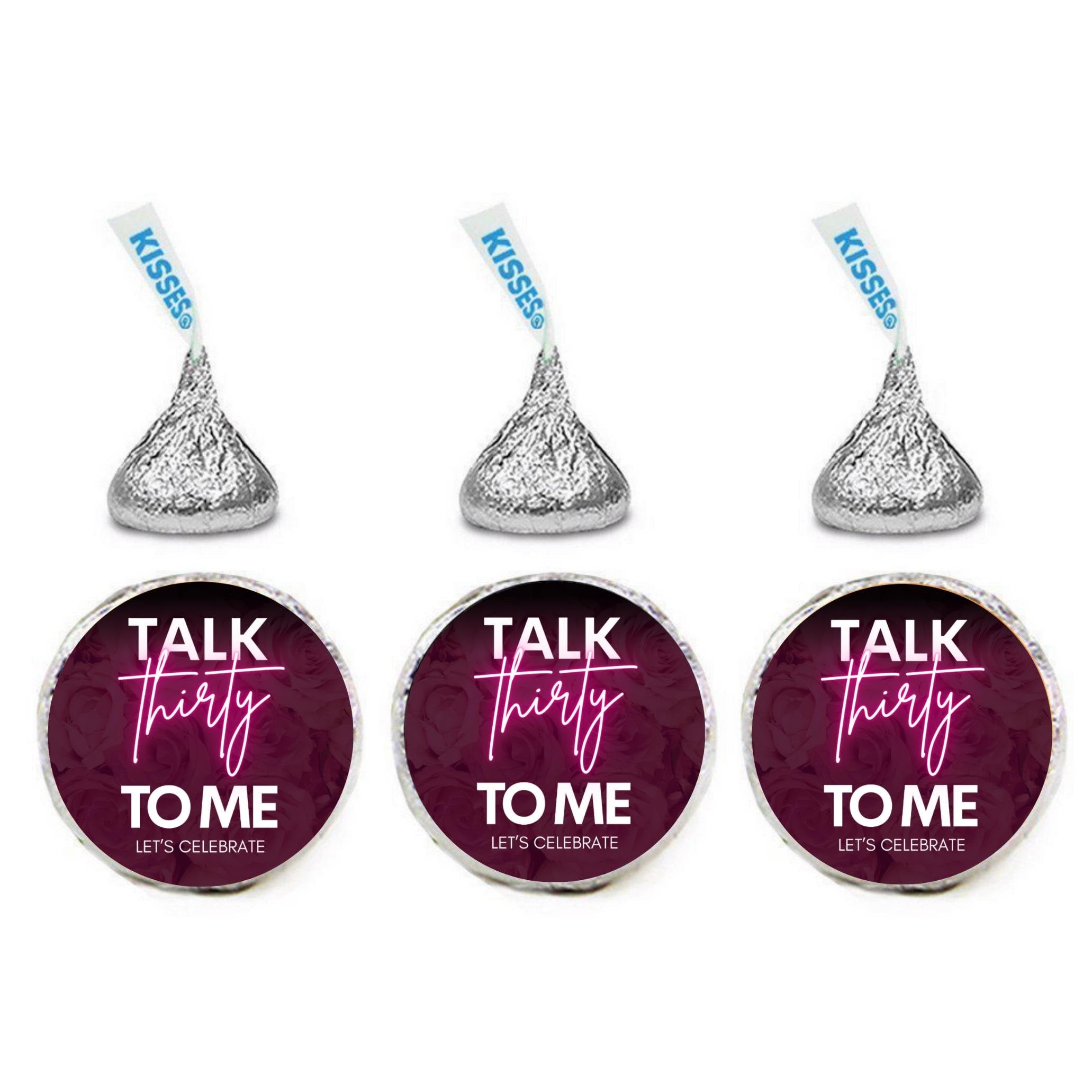 Talk Thirty to Me Candy Stickers | 100 Glossy Birthday Labels | Peel & Stick Chocolate Decorations | Durable Self Adhesive