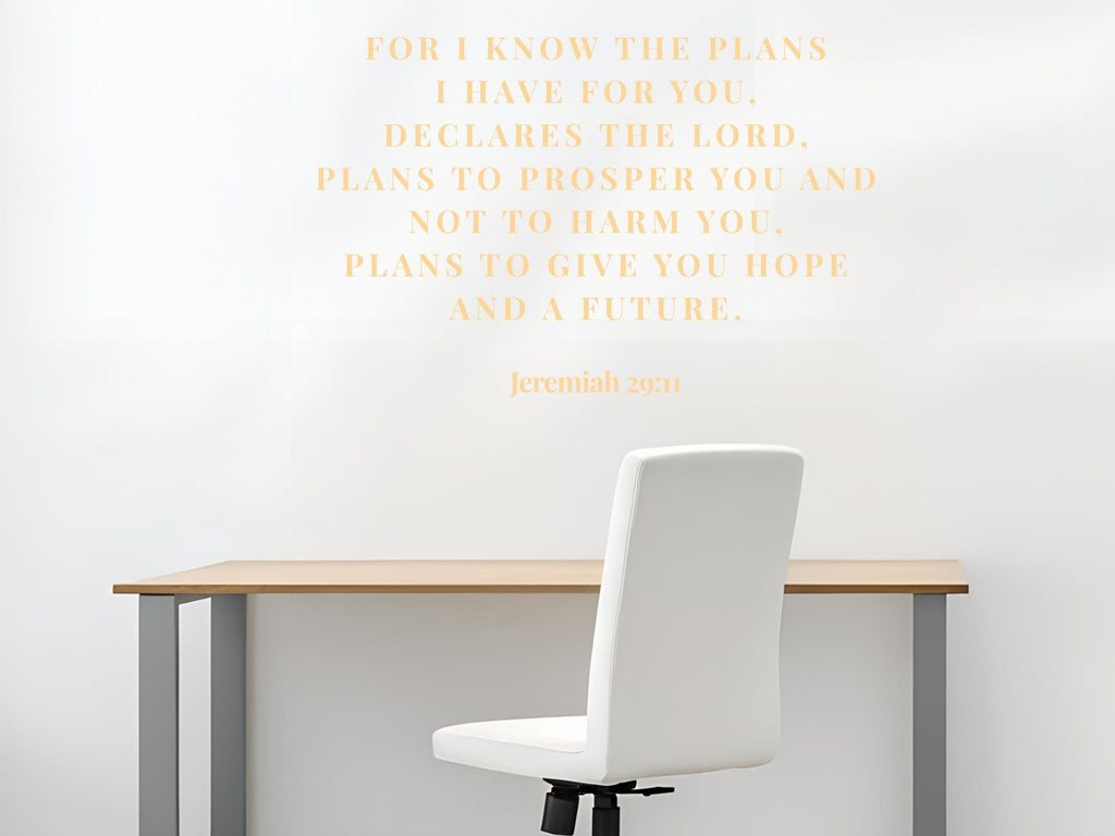 Jeremiah 29:11 Bible Verse Wall Art | Faith Based Motivation | Vinyl Wall Decals