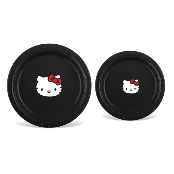 Kitty Party Supplies Set, Black and White Theme, Plates Cups and Napkins