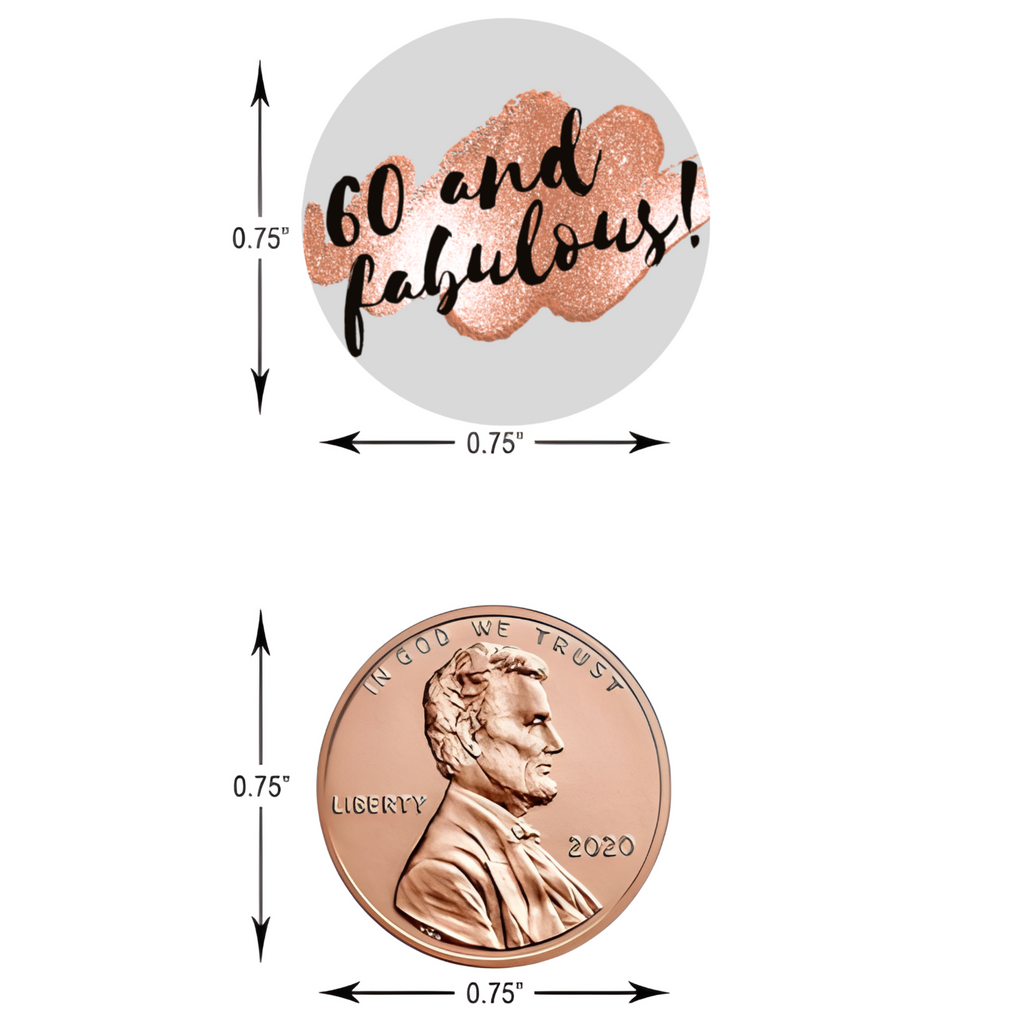 60 And Fabolous Candy Stickers | Birthday Party Treat Decorations |Milestone