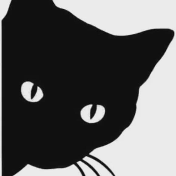 Peeping Cat Window Static Cling Halloween Decal, Black Silhouette Design, 15.641