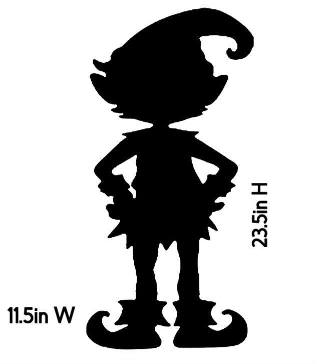 Christmas Elf Window Cling | Large Reusable Silhouette Decal | Holiday Window Decor