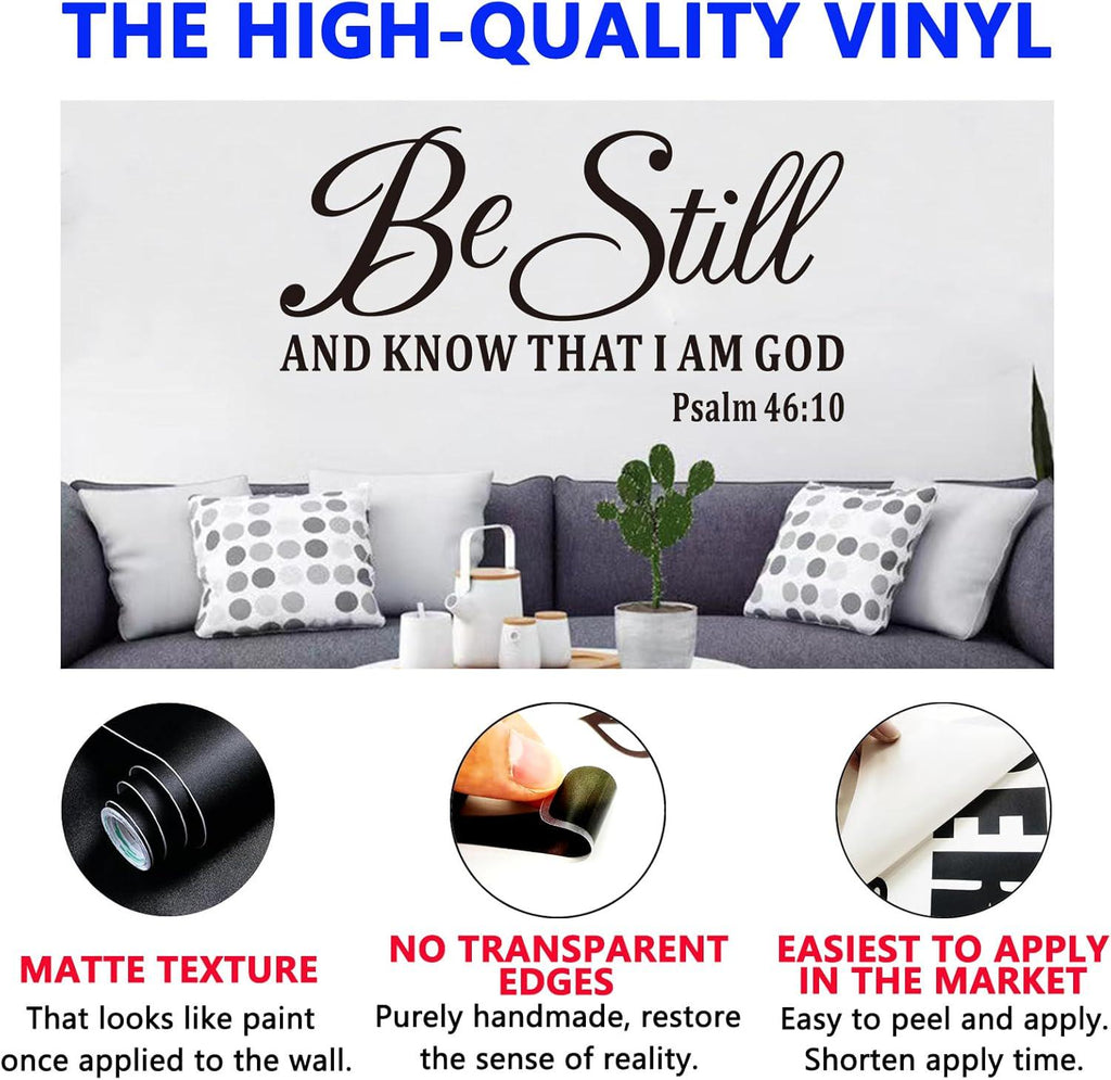Be Still and Know Wall Decal | Christian Scripture Vinyl Art (21" x 11")