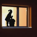 Santa Claus and Gift Sack Window Cling Silhouette decal:Christmas Decor|