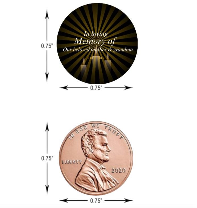 In Loving Memory Candy Stickers | Mother and Grandmother Tribute | 0.75" Glossy Vinyl| 100CT