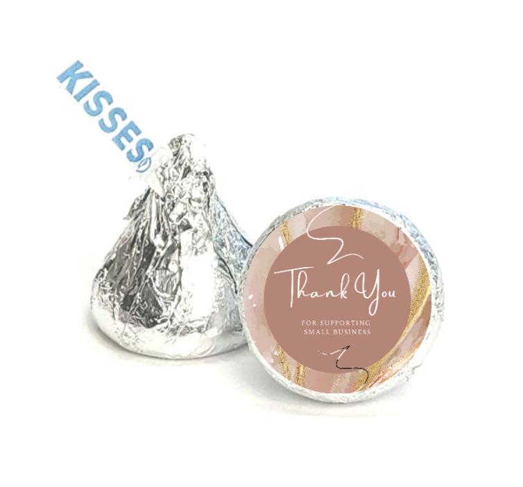 Thank You for Supporting Small Business Kisses Candy Stickers | 100pcs| Glossy|0.75in