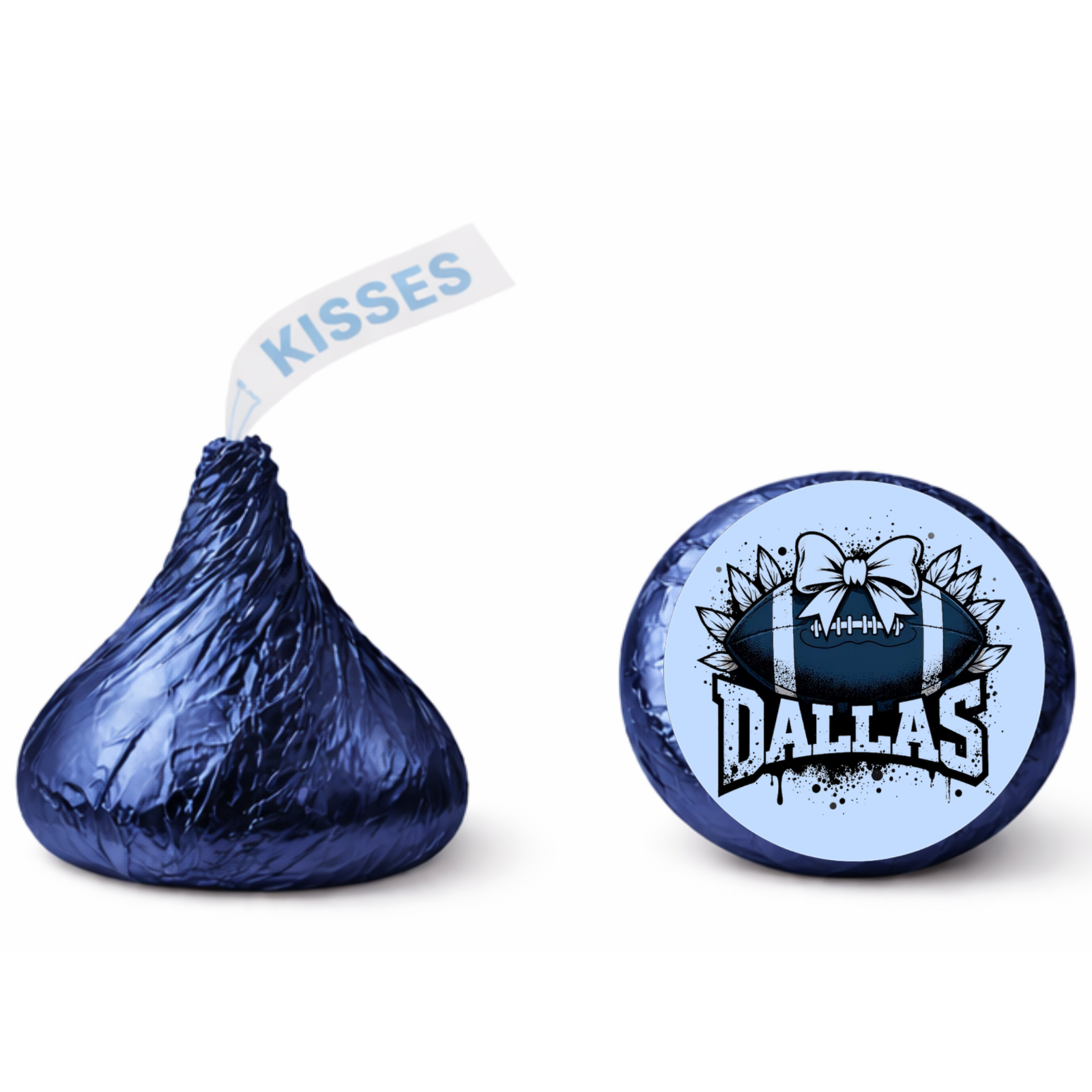 Football Party Kiss Candy Stickers | Dallas Football Theme Design | Game Day