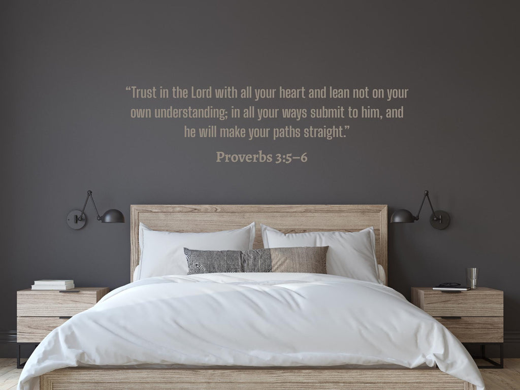 Proverbs 3:5 Bible Verse Vinyl Decals | Faith Based Decor | Removable Wall Art