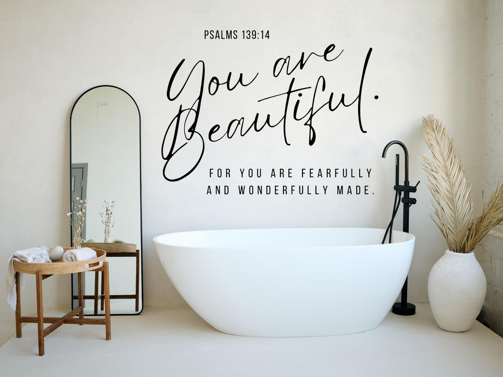 Psalms 139 Bible Verse Vinyl Decals | Faith Based Decor | Removable Wall Art