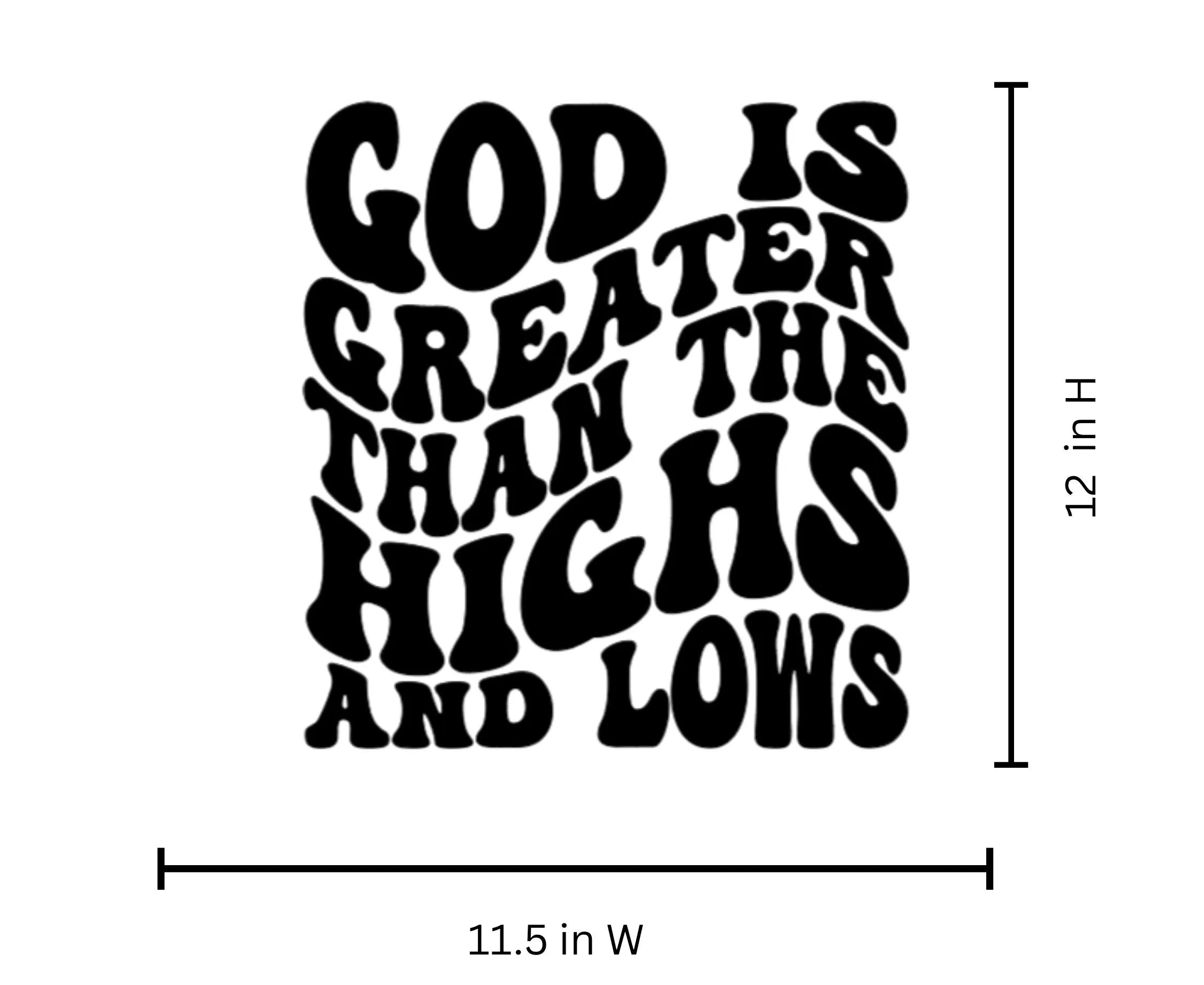 God Is Greater Iron On Vinyl Decal | Faith Quote Heat Transfer for Shirts | Christian Iron Vinyl for Hoodies
